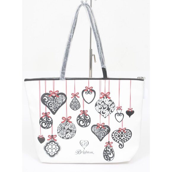 NEW Brighton Love Notes Faux Leather Heart Print Tote Shoulder Bag Romantic - Picture 2 of 8